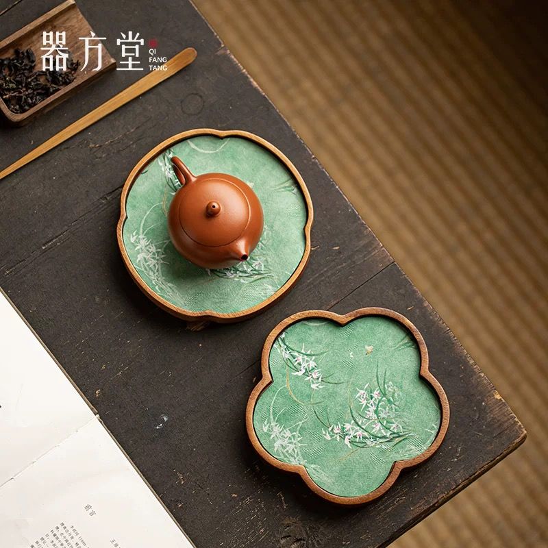 Khay Trà Hoa Gỗ Óc Chó