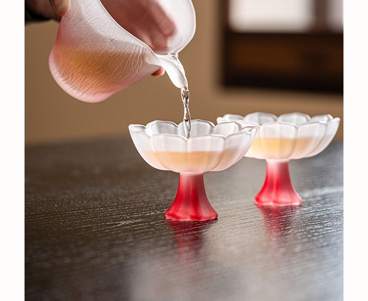 Bộ Trà Hoa Sen Tráng Men Pha Lê 7 Món