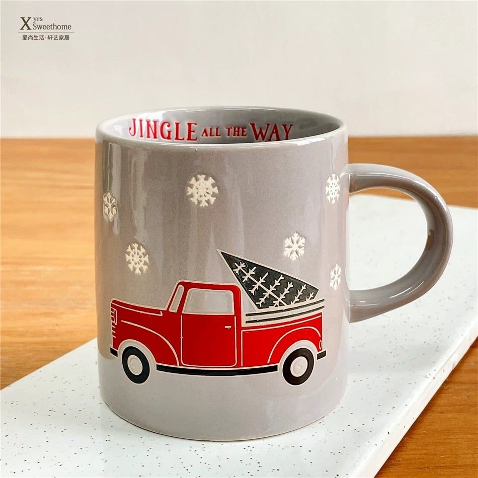 Cốc Xmas Ô Tô Chở Cây Thông