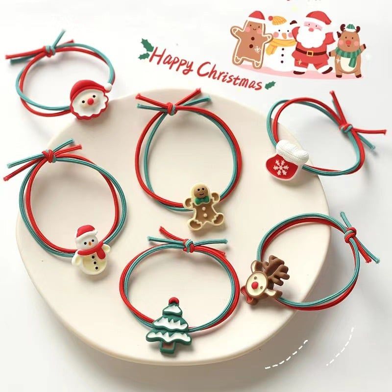 Chun Buộc Tóc Noel Xanh Đỏ