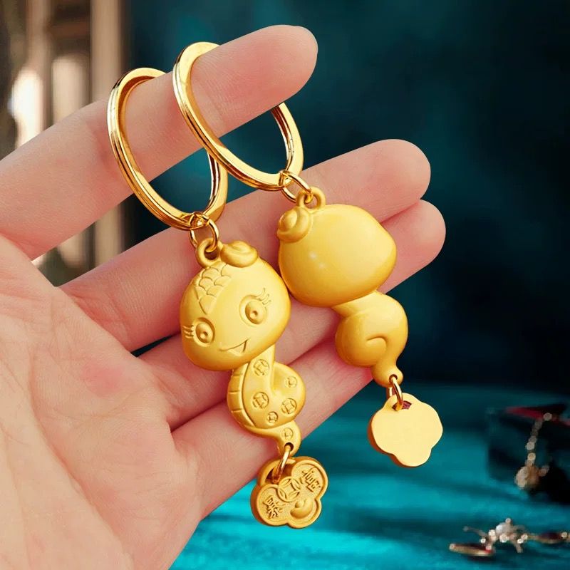 Móc Khoá Rắn Vàng Tài Lộc