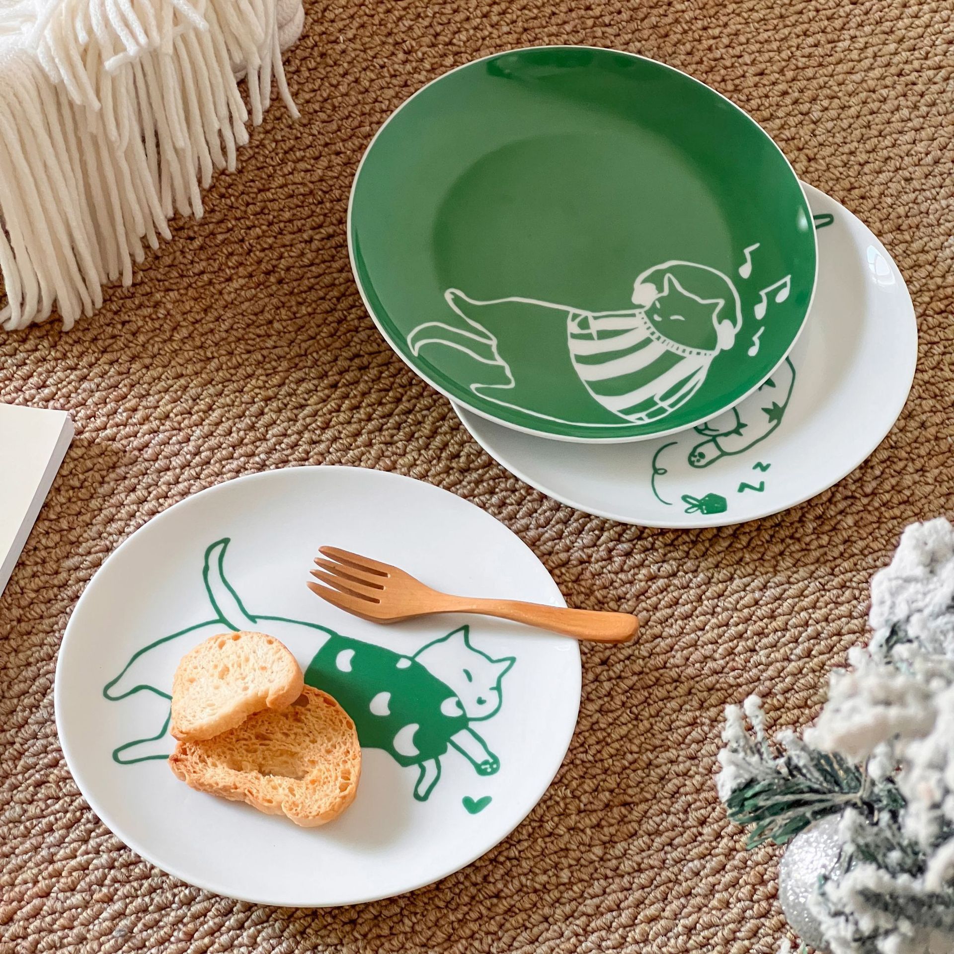 Đĩa Mèo Xanh Dễ Thương