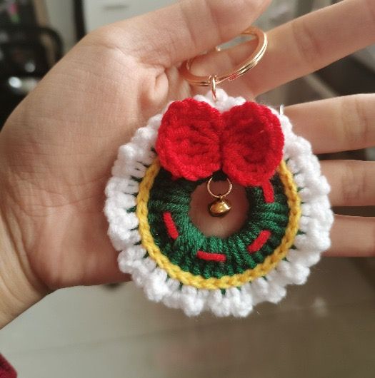 Móc Khoá Vòng Hoa Giáng Sinh Handmade