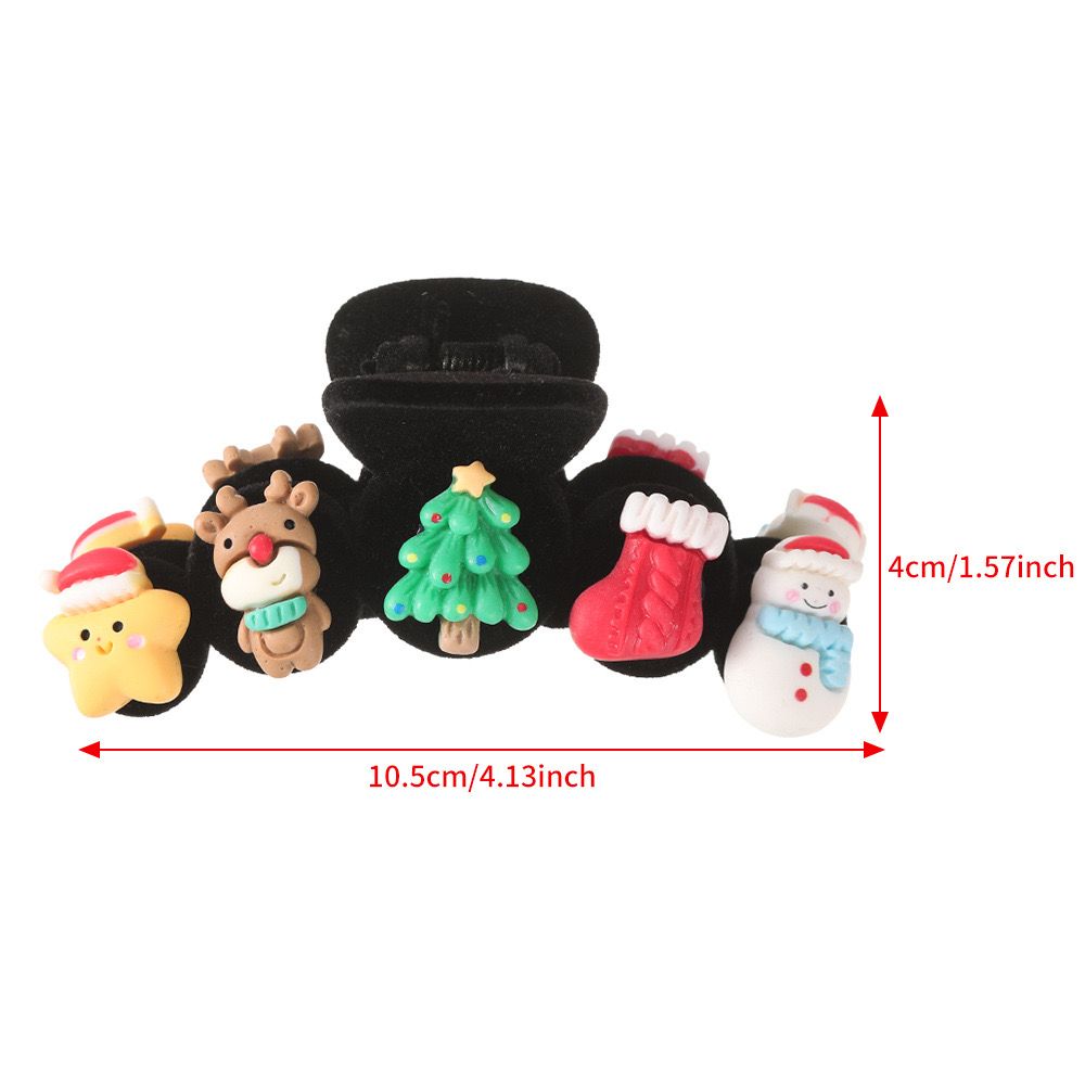 Kẹp Tóc Nhung Gắn Nhung Gắn Charm Xmas