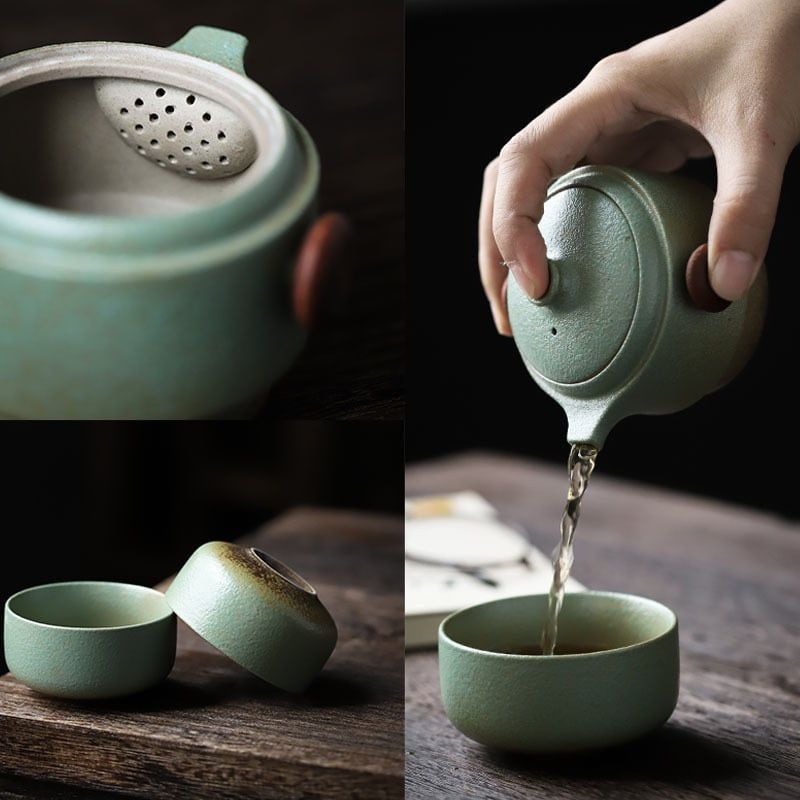Bộ Trà Song Ẩm Bluestone Glaze
