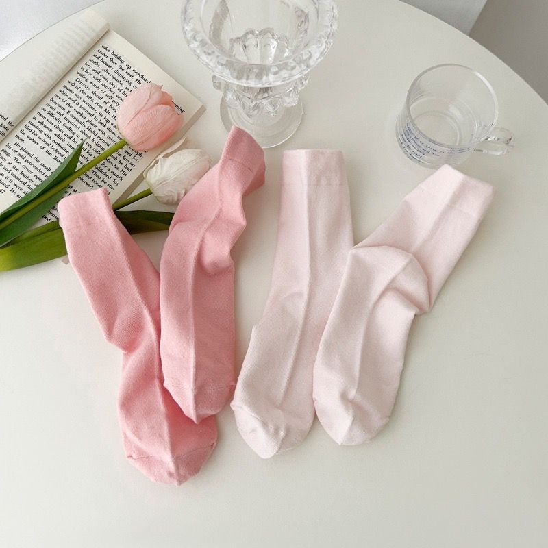 Tất Cotton Nguyên Chất Màu Pastel
