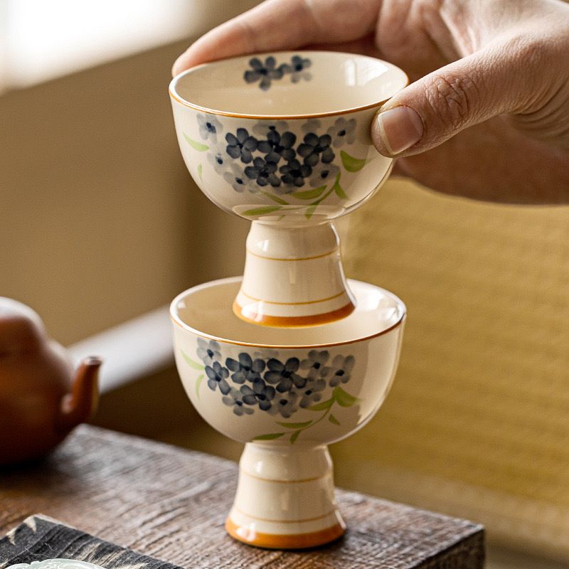 Cốc Trà Hoa Cẩm Tú Cầu Vẽ Tay