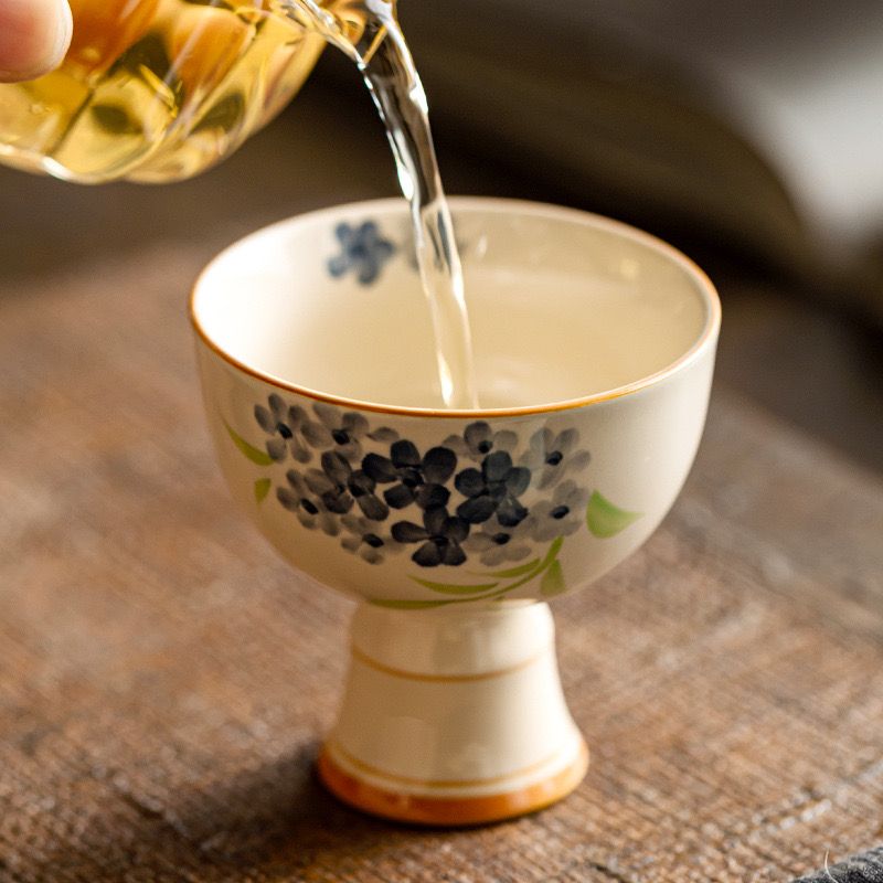 Cốc Trà Hoa Cẩm Tú Cầu Vẽ Tay