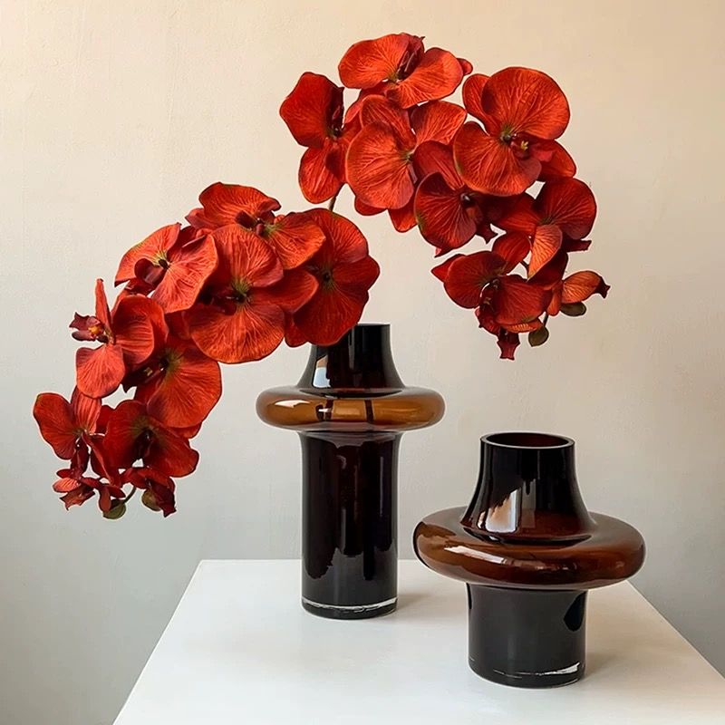 Bình Hoa Thuỷ Tinh Màu Hổ Phách