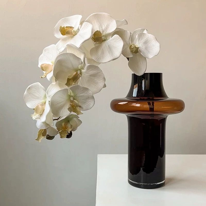 Bình Hoa Thuỷ Tinh Màu Hổ Phách