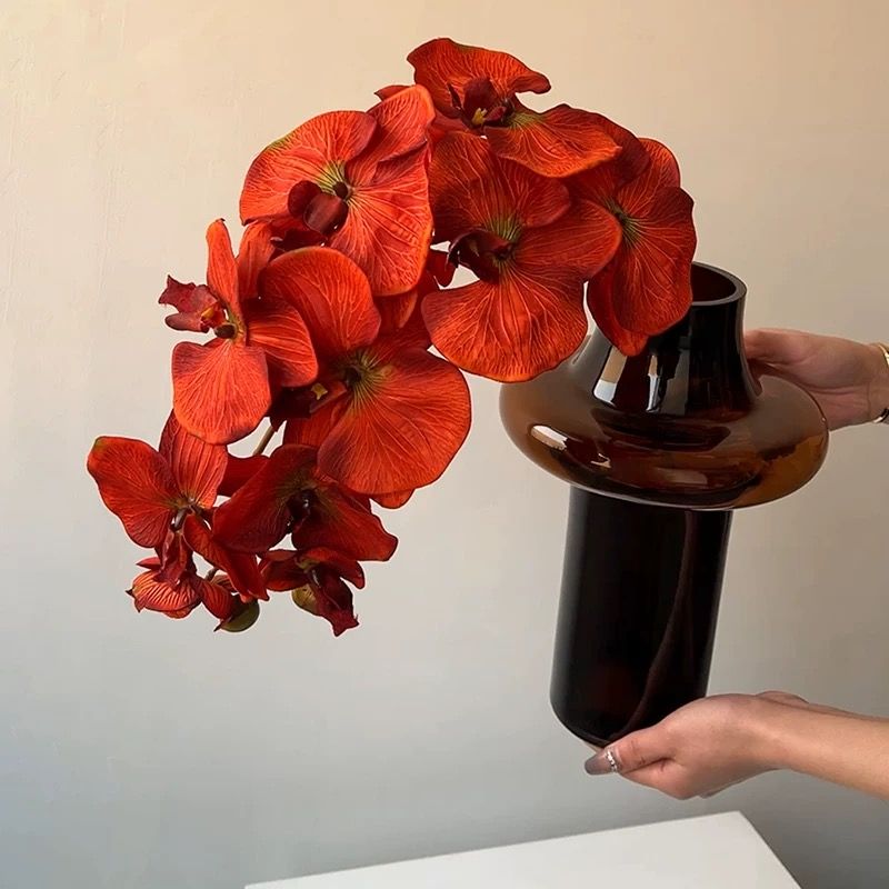 Bình Hoa Thuỷ Tinh Màu Hổ Phách