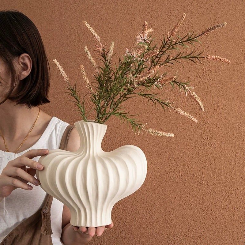 Bình Hoa Gốm Sứ Phong Cách Wabi-Sabi