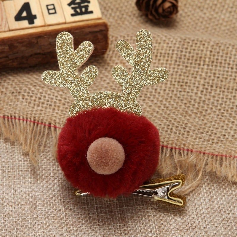 Kẹp Tóc Tuần Lộc Bling Bling