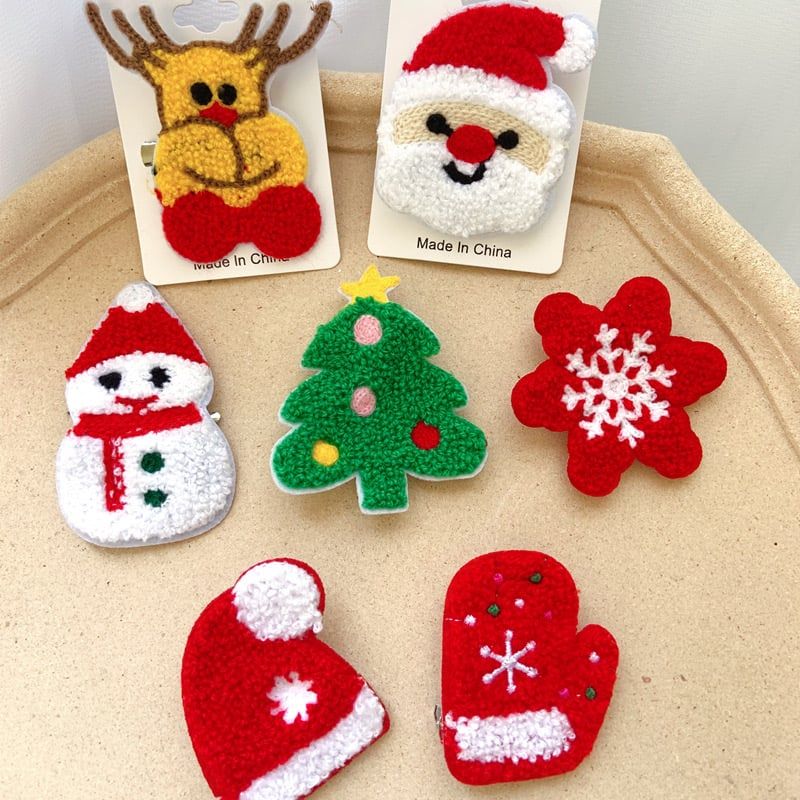 Kẹp Tóc, Trâm Cài Thêu Xmas