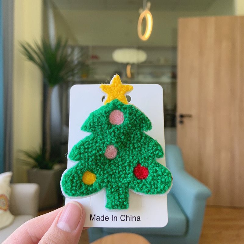 Kẹp Tóc, Trâm Cài Thêu Xmas