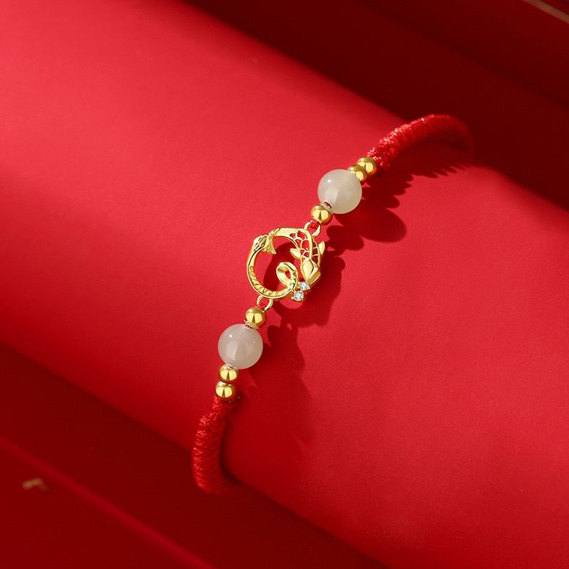 Vòng Tay Dây Đỏ Cá Koi Và Rắn
