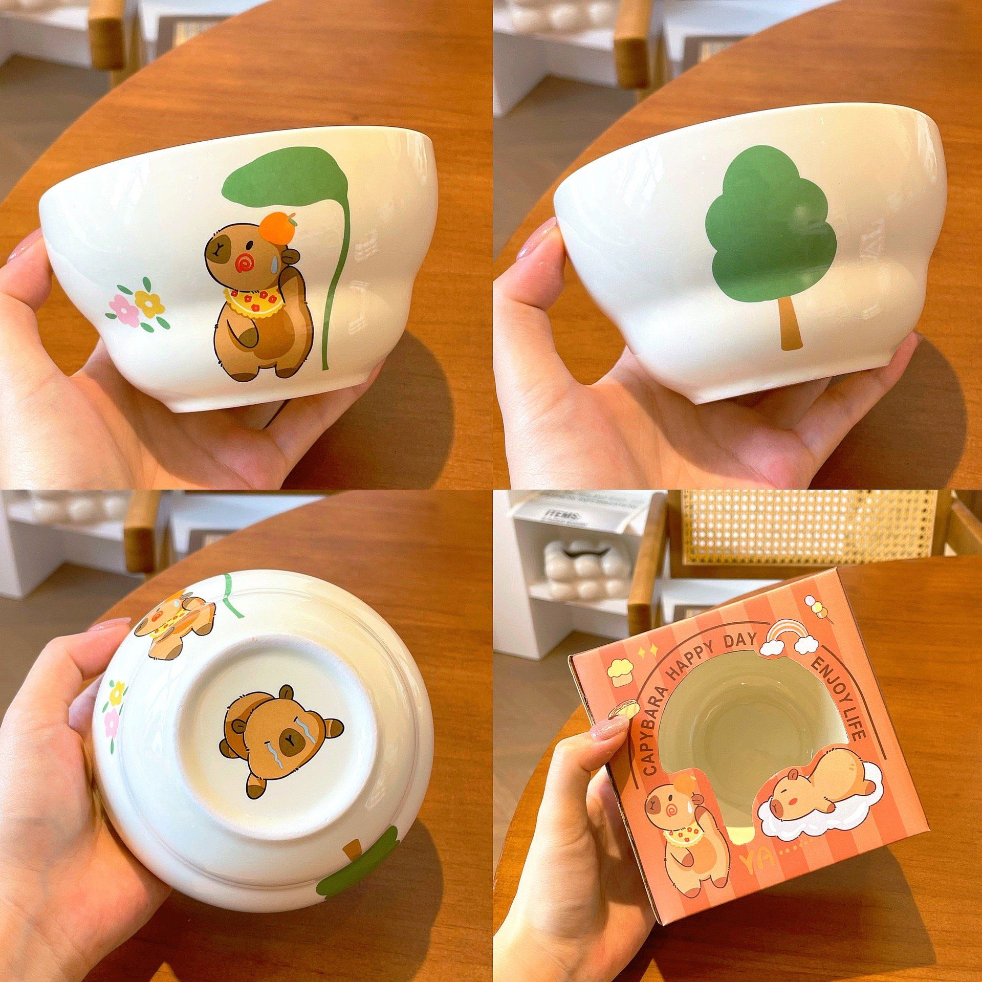 Bát, Thìa Capybara Phong Cách Nhật Bản