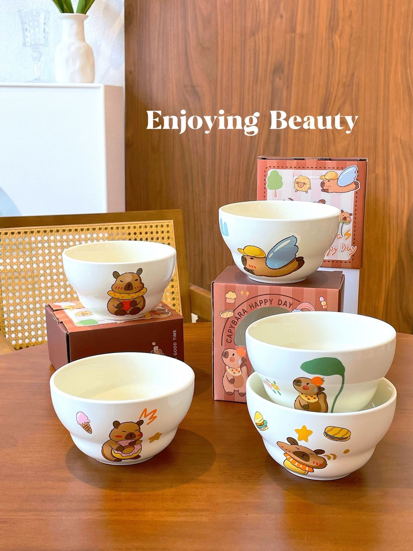 Bát, Thìa Capybara Phong Cách Nhật Bản