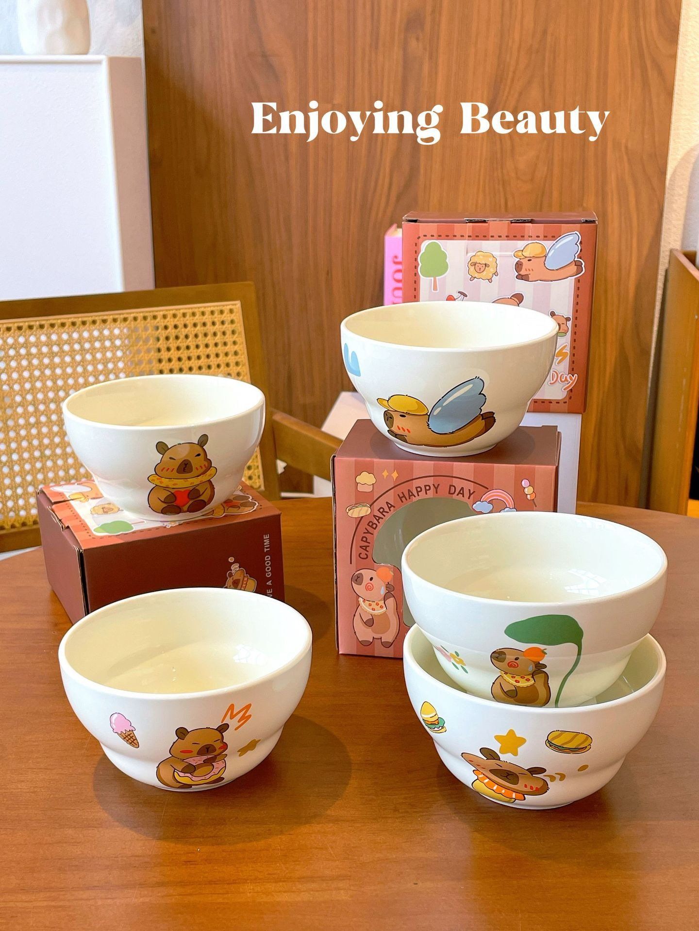 Bát, Thìa Capybara Phong Cách Nhật Bản