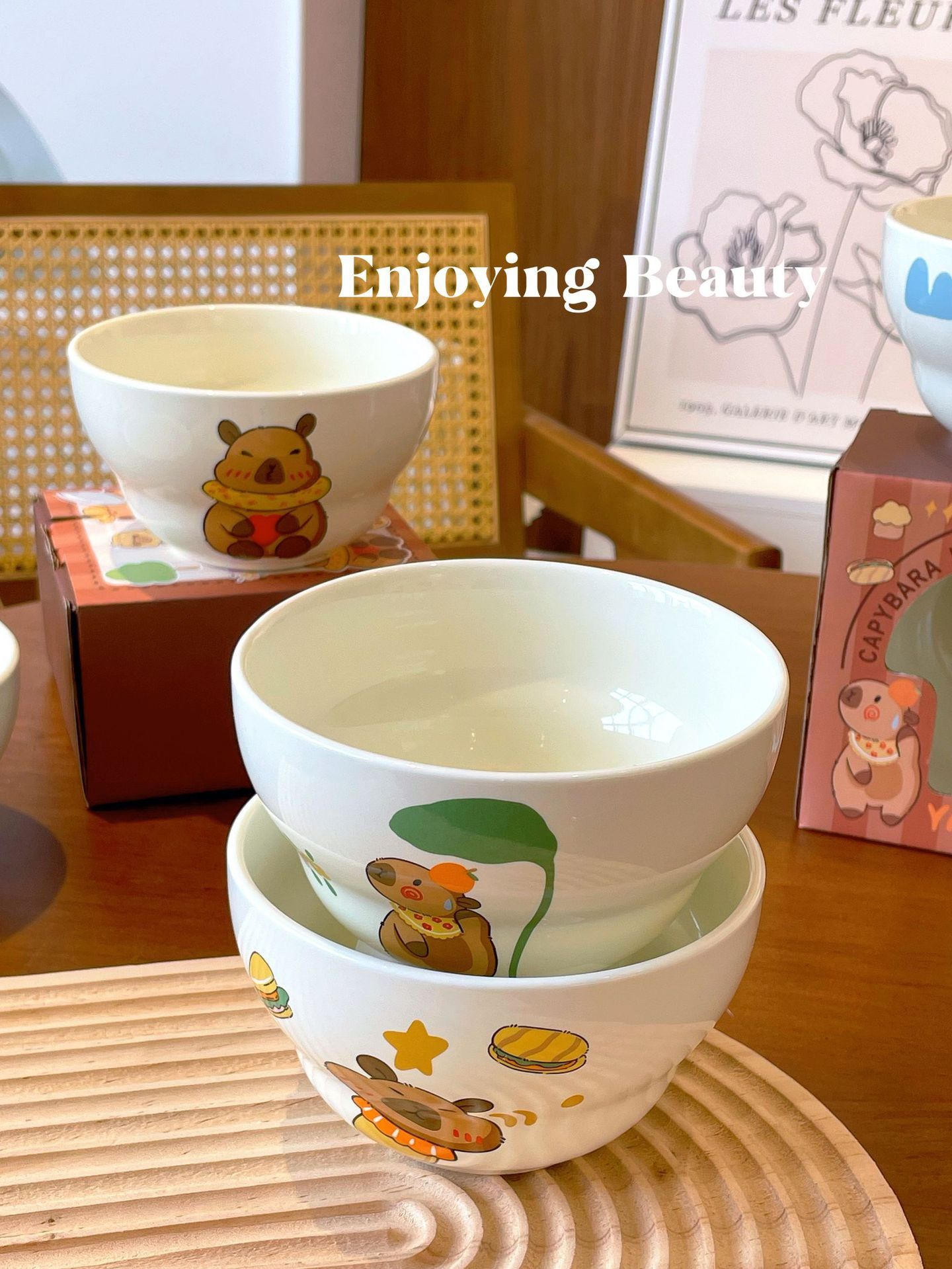 Bát, Thìa Capybara Phong Cách Nhật Bản