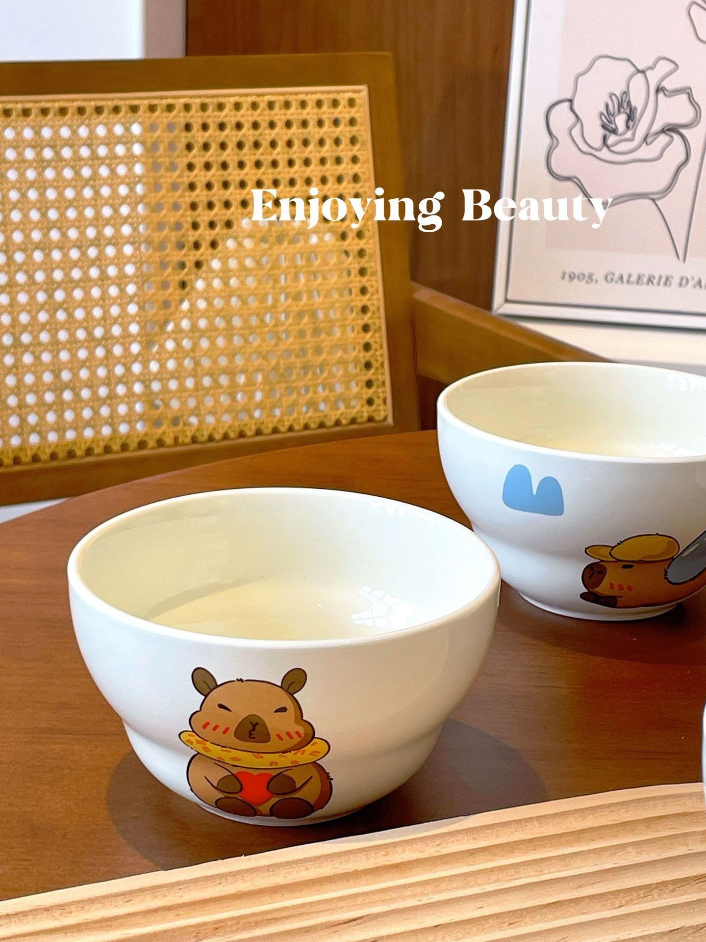 Bát, Thìa Capybara Phong Cách Nhật Bản