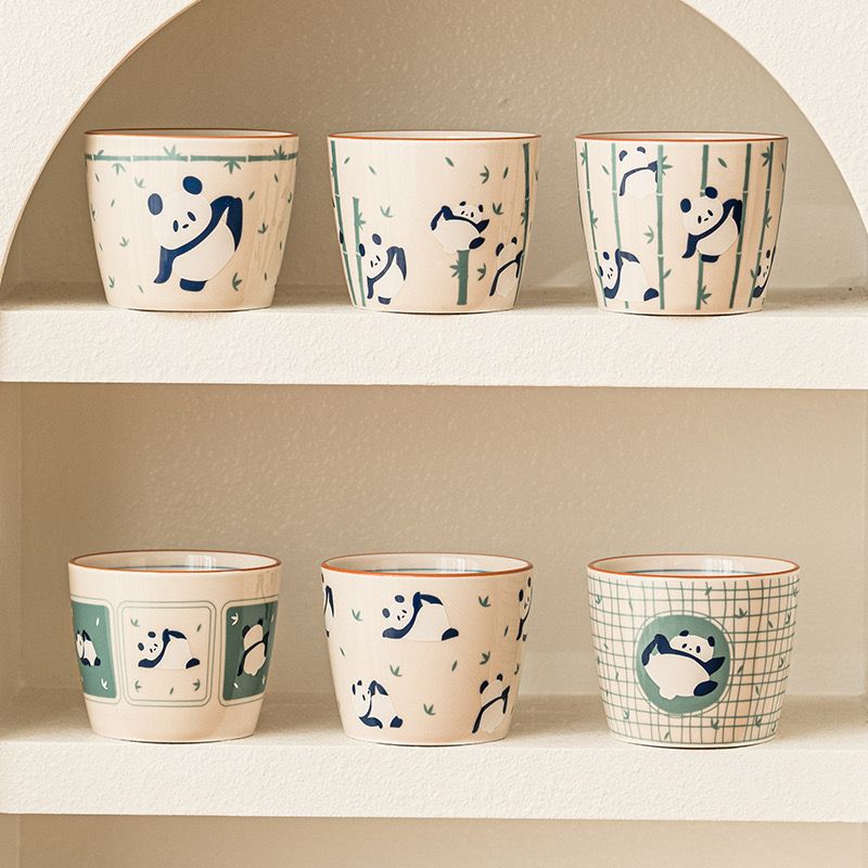 Set 6 Cốc Kèm Khay Gấu Trúc Sum Vầy