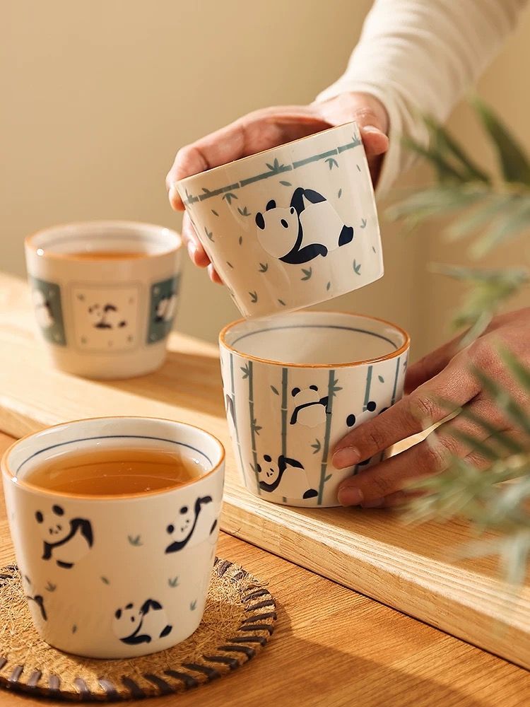 Set 6 Cốc Kèm Khay Gấu Trúc Sum Vầy
