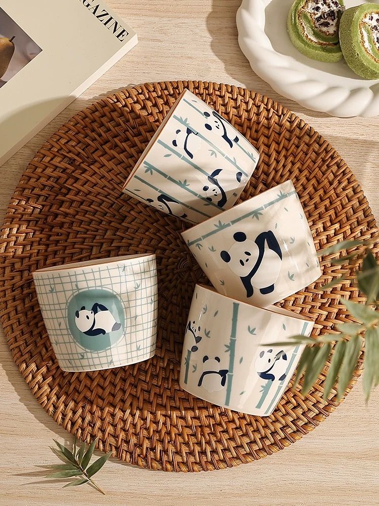 Set 6 Cốc Kèm Khay Gấu Trúc Sum Vầy