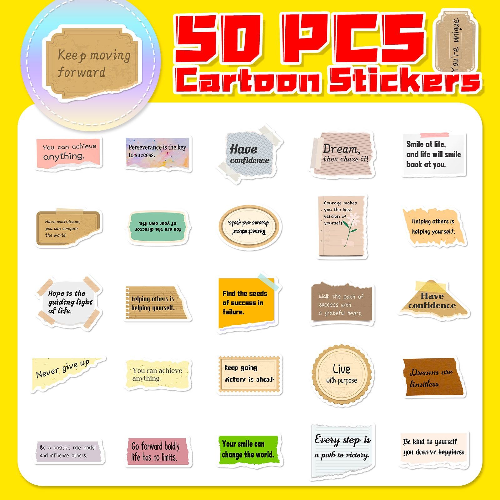 Set 50 Sticker Sổ Tay Tiếng Anh