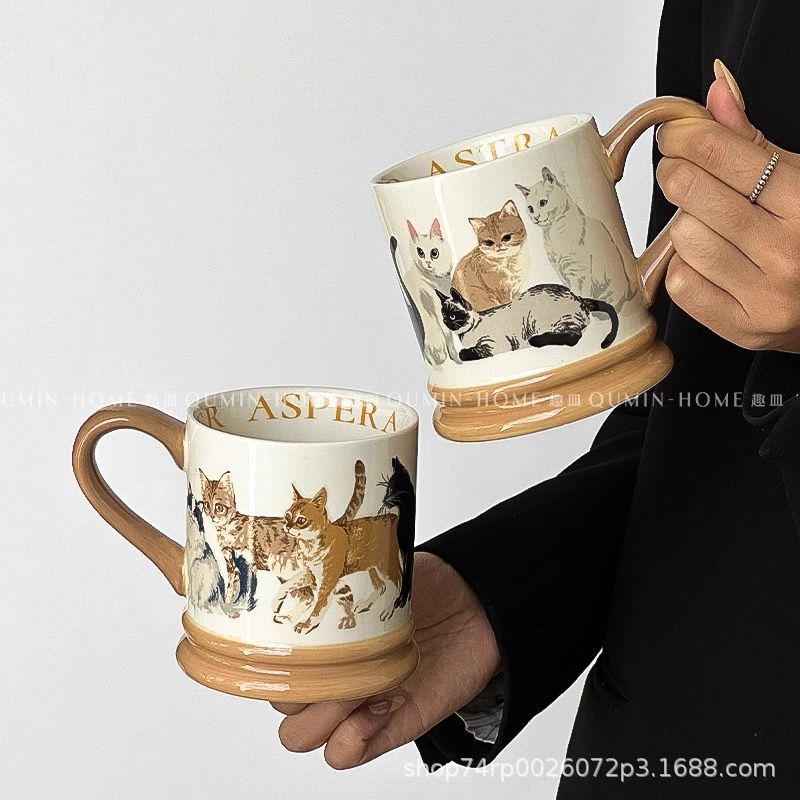 Cốc Retro Gia Đình Mèo