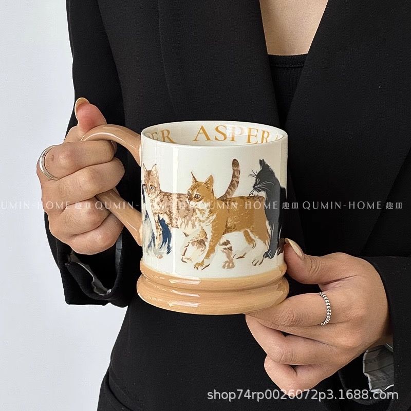 Cốc Retro Gia Đình Mèo