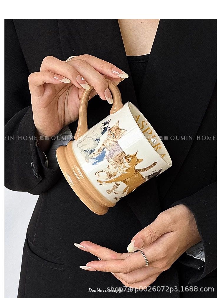 Cốc Retro Gia Đình Mèo