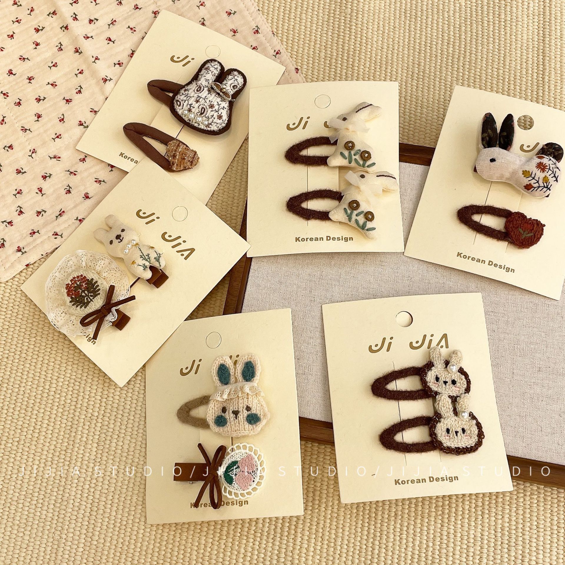 Kẹp Tóc Thỏ Nâu Handmade