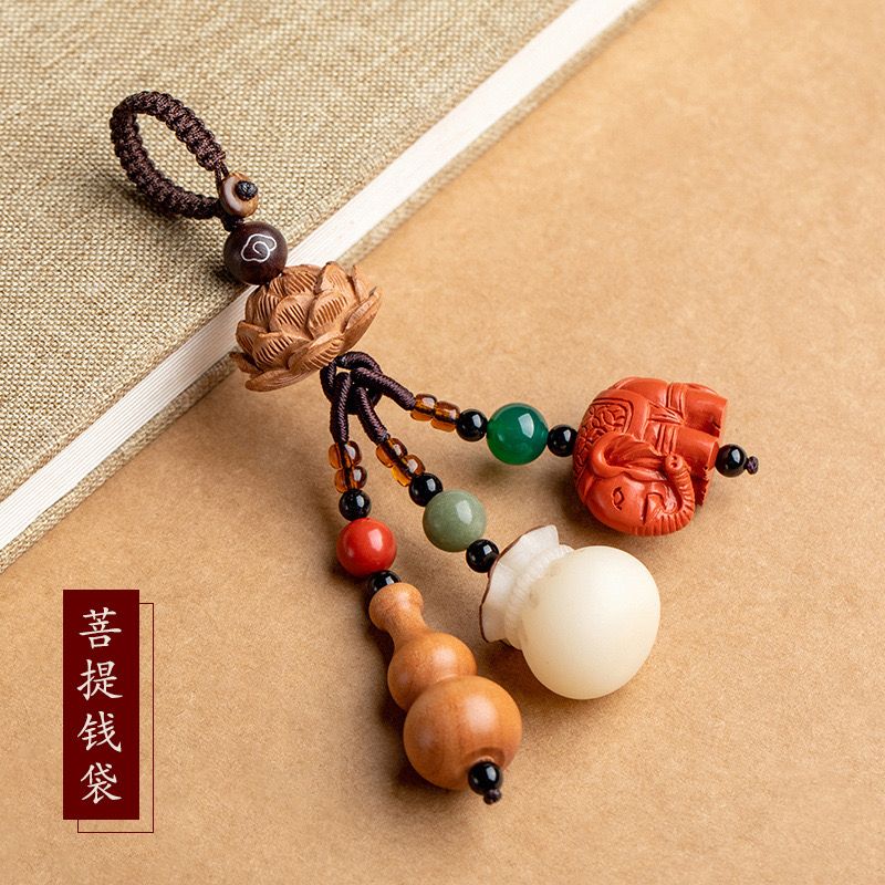 Móc Treo Túi Tiền Voi Chu Sa