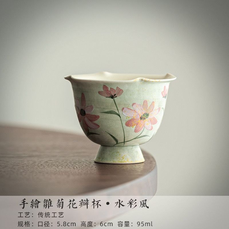 Tách Trà Hoa Cúc Vẽ Tay