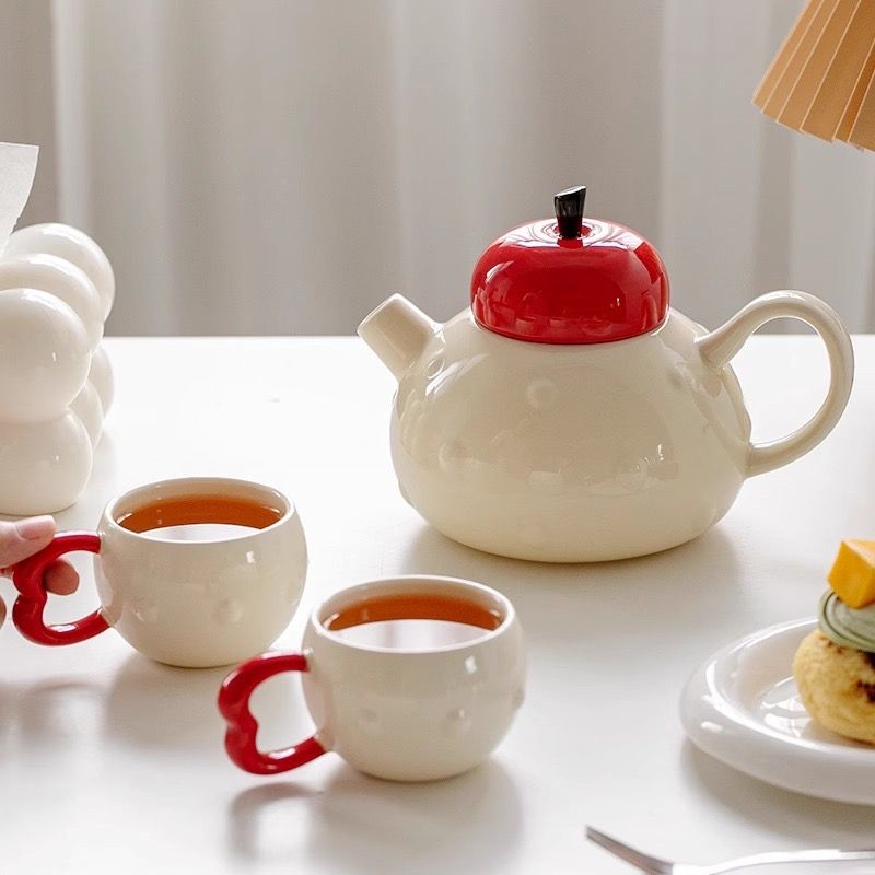 Bộ Ấm Táo Đỏ Kèm Khay