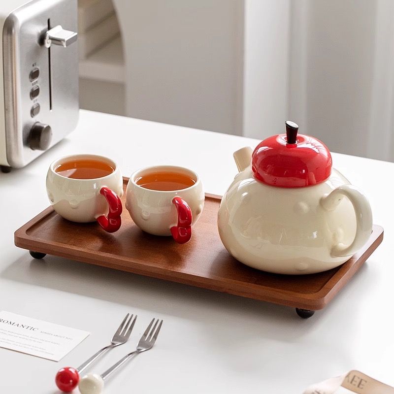 Bộ Ấm Táo Đỏ Kèm Khay