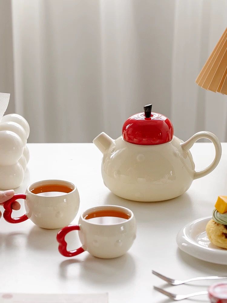 Bộ Ấm Táo Đỏ Kèm Khay