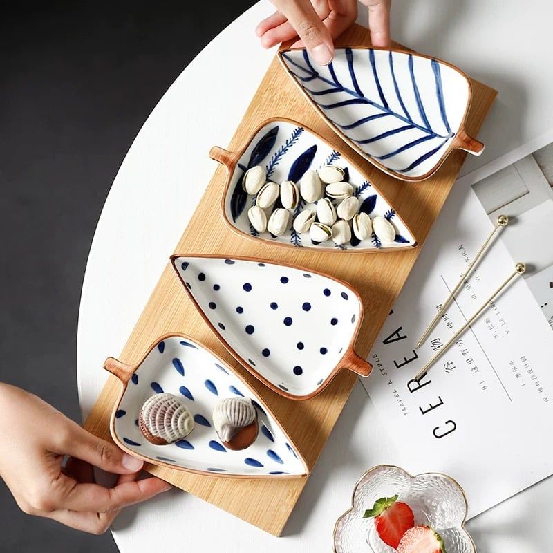 Set 4 Đĩa Lá Phong Cách Nhật Bản