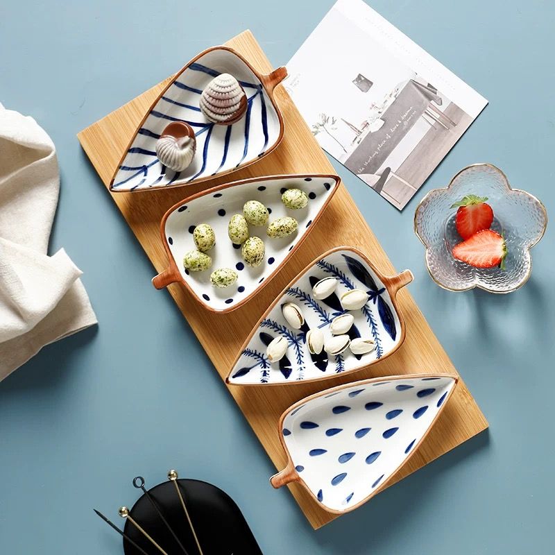 Set 4 Đĩa Lá Phong Cách Nhật Bản