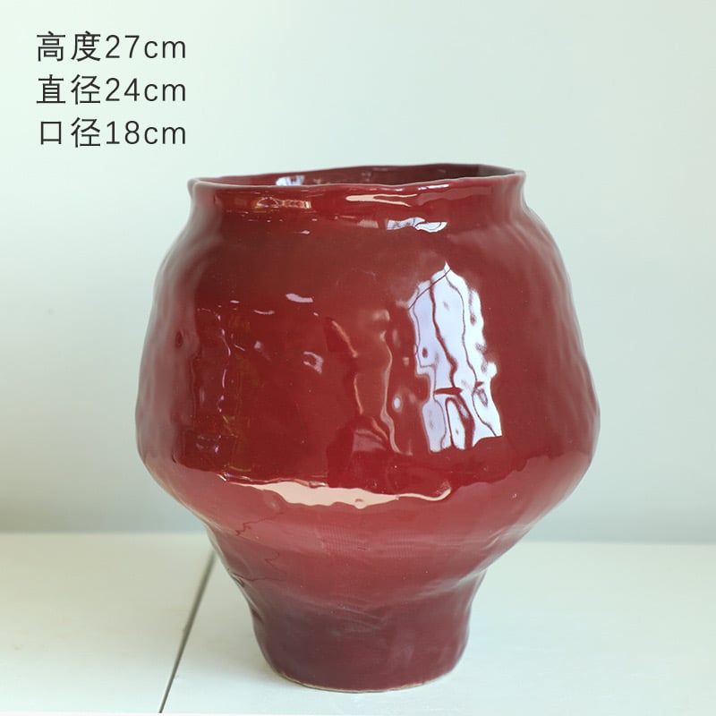 Bình Gốm Sứ Màu Đỏ Angora
