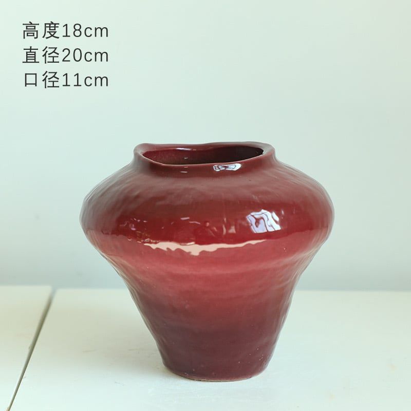 Bình Gốm Sứ Màu Đỏ Angora