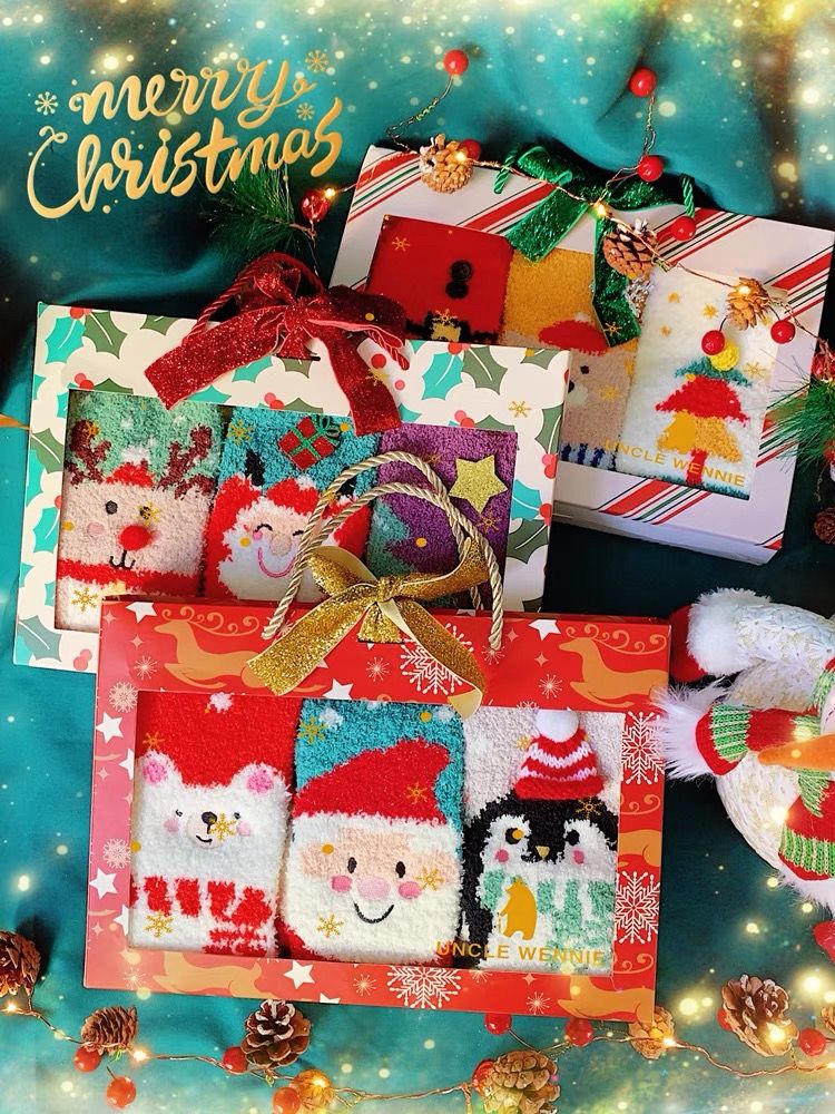 Set 3 Tất Nhung San Hô Christmas