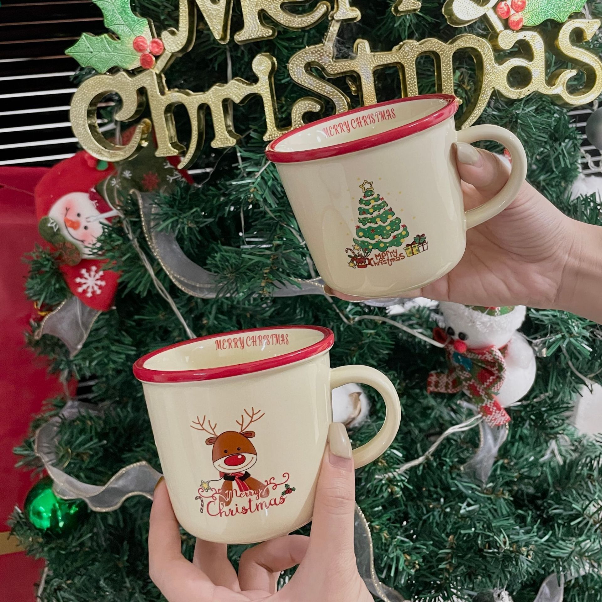 Cốc Viền Đỏ Merry Christmas