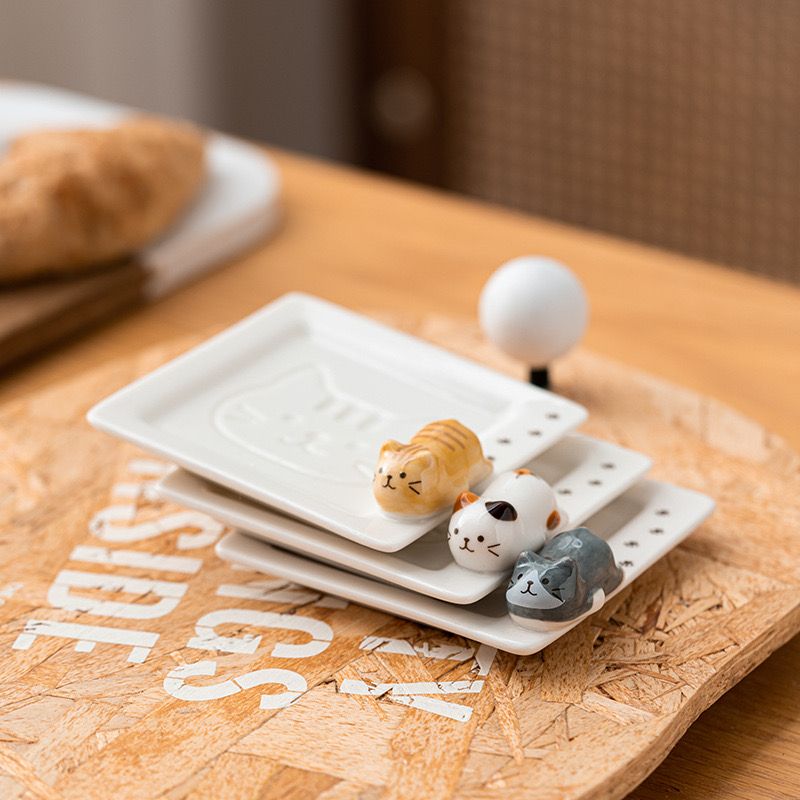 Đĩa Đựng Nước Tương Mèo Nằm