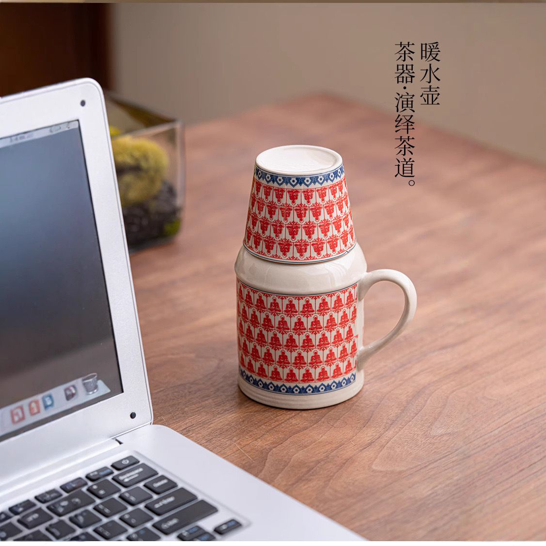 Bình Giữ Nhiệt Kèm Tách Màu Tro