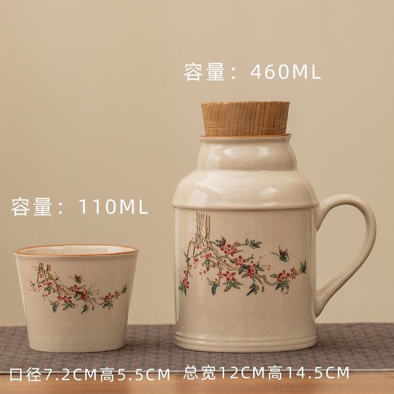 Bình Giữ Nhiệt Kèm Tách Màu Tro