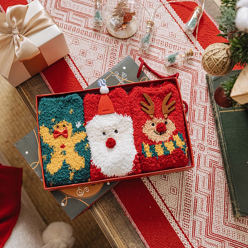 Set 3 Tất Nhung San Hô Christmas