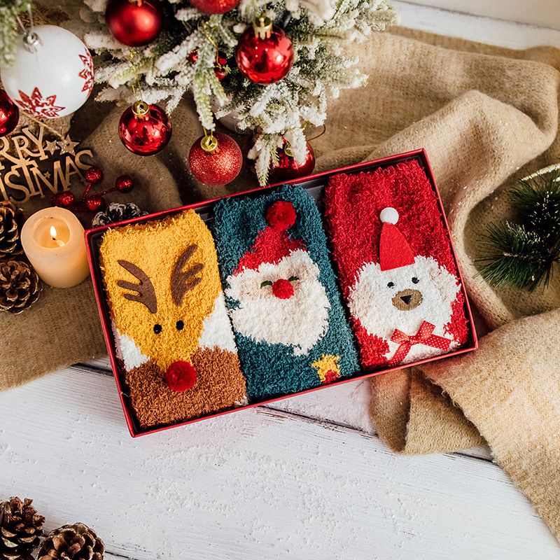Set 3 Tất Nhung San Hô Christmas