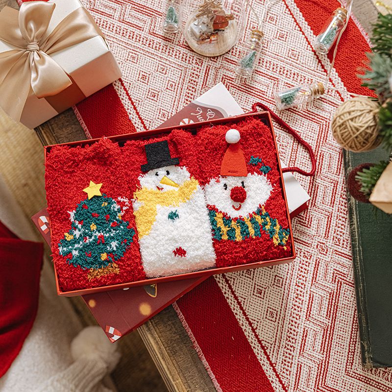 Set 3 Tất Nhung San Hô Christmas